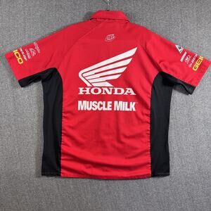 Troy Lee Designs Honda Racing Shirt Mens XL Red Black Motocross Team Muscle Milk